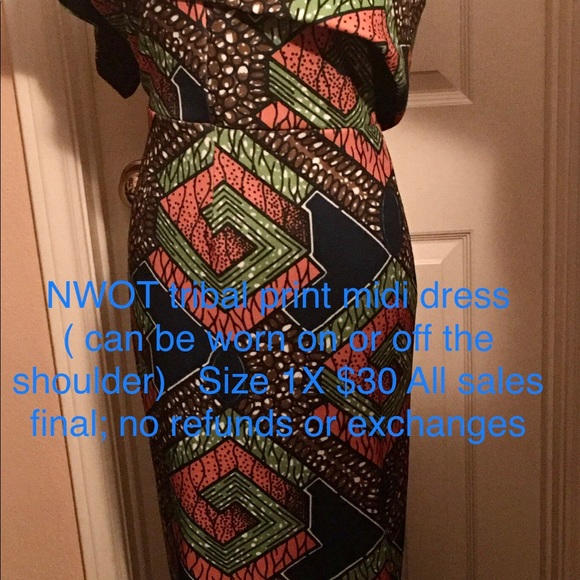 NWOT tribal print midi dress size 1X $30 - Picture 1 of 1